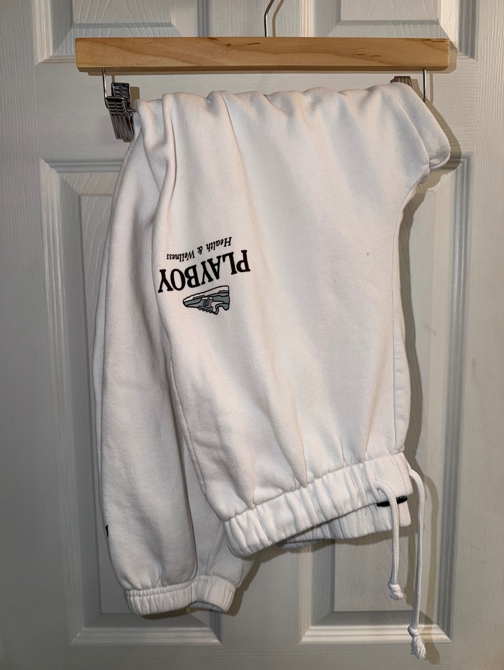 Playboy by PacSun Health & Wellness White Graphic Sweatpants Joggers M